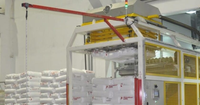 LaborSave automated sack cutting and emptying system.