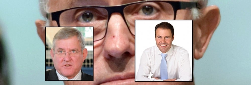 Malcolm Turnbull. Inset: Ian Macfarlane. Inset: Josh Frydenberg. Photo: Veni Markovski / Creative Commons / Inset: Josh Frydenberg. Inset: Danimations / Creative Commons