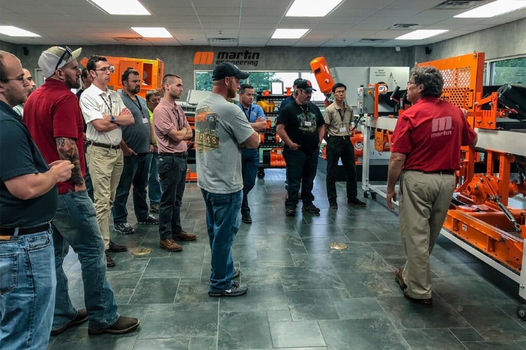 Training specialists from equipment manufacturers who offer training programs like Martin Engineering, focus on overall conveyor performance and safety training.